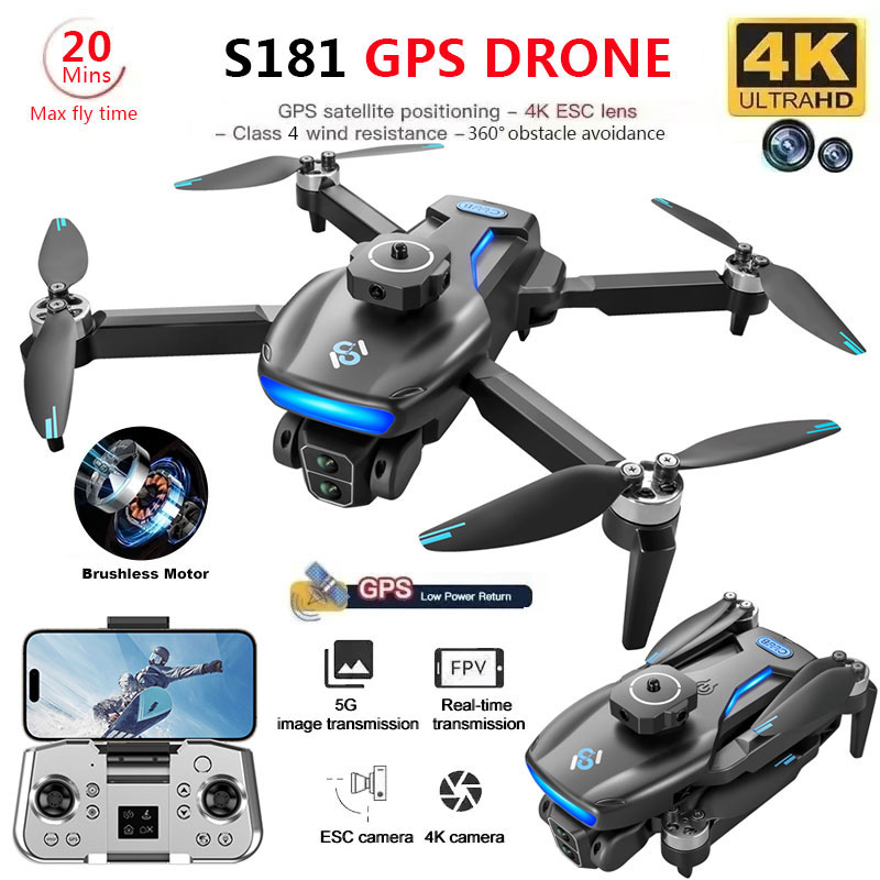 Drone Rc Team City - S181 GPS Drone 4K Professional HD