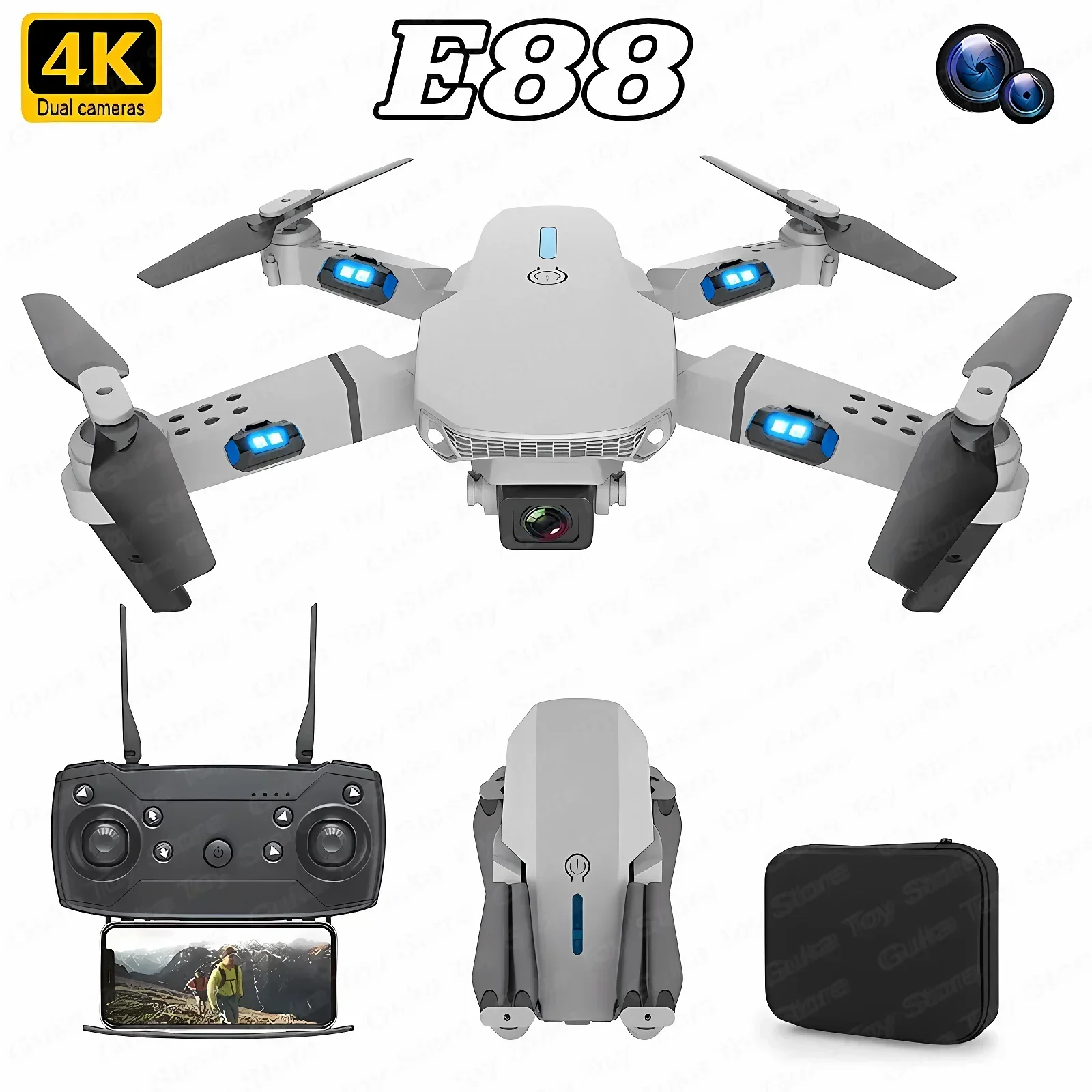 E88 Pro WIFI FPV Drone Wide An - Drone Rc Foldable recension och pris